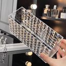 Porta Pincel 3 Divisorias Diamante Organizador De Mesa Acrílico Maquiagem Batom Banheiro Quarto Escritório 16 X 6 X 7cm
