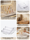 Expositor de Perfumes Cosméticos 3 Andares Multiuso Organizador Prateleira Diamante Porta Maquiagem