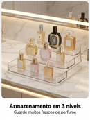Expositor de Perfumes Cosméticos 3 Andares Multiuso Organizador Prateleira Diamante Porta Maquiagem