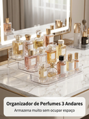 Expositor de Perfumes Cosméticos 3 Andares Multiuso Organizador Prateleira Diamante Porta Maquiagem